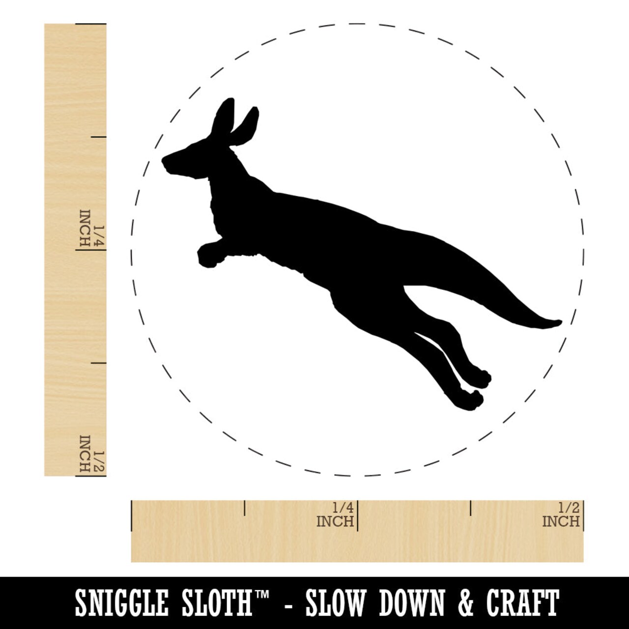 Kangaroo Jumping Solid Self-Inking Rubber Stamp for Stamping Crafting Planners